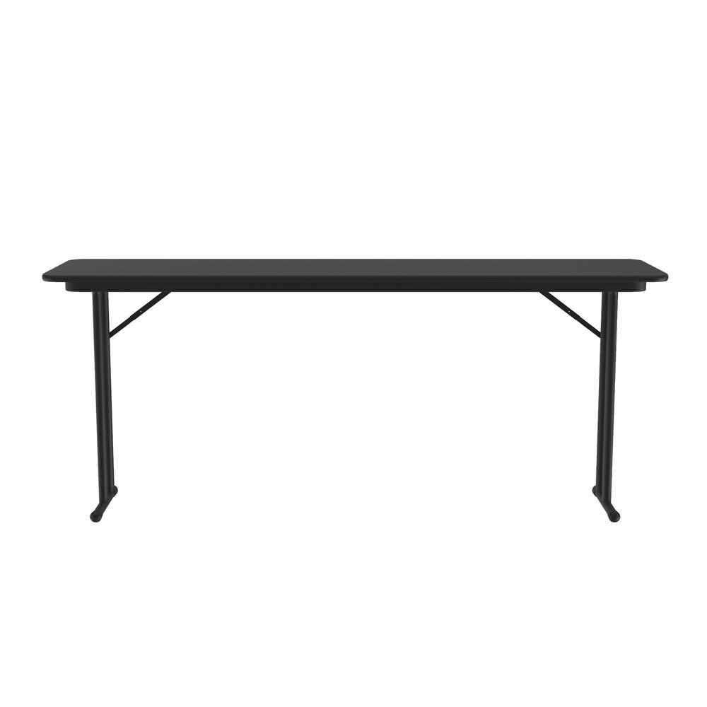 Commercial Laminate Folding Seminar Table with Off-Set Leg 18x60", RECTANGULAR BLACK GRANITE BLACK. Picture 1