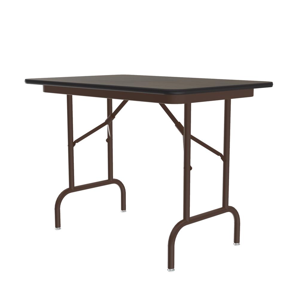 Keyboard Height Melamine Folding Tables, 24x36" RECTANGULAR WALNUT BROWN. Picture 11