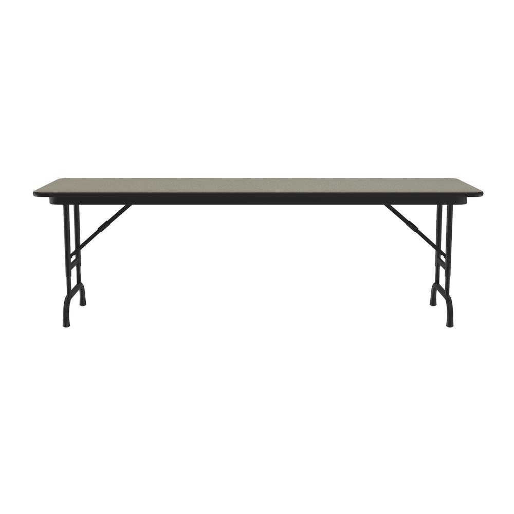 Adjustable Height High Pressure Top Folding Table 24x60" RECTANGULAR, SAVANNAH SAND, BLACK. Picture 8