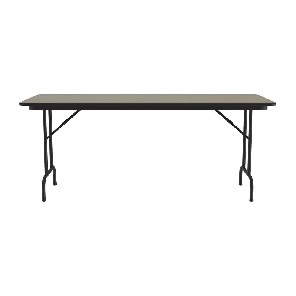 Deluxe High Pressure Top Folding Table, 30x72", RECTANGULAR, SAVANNAH SAND, BLACK. Picture 2