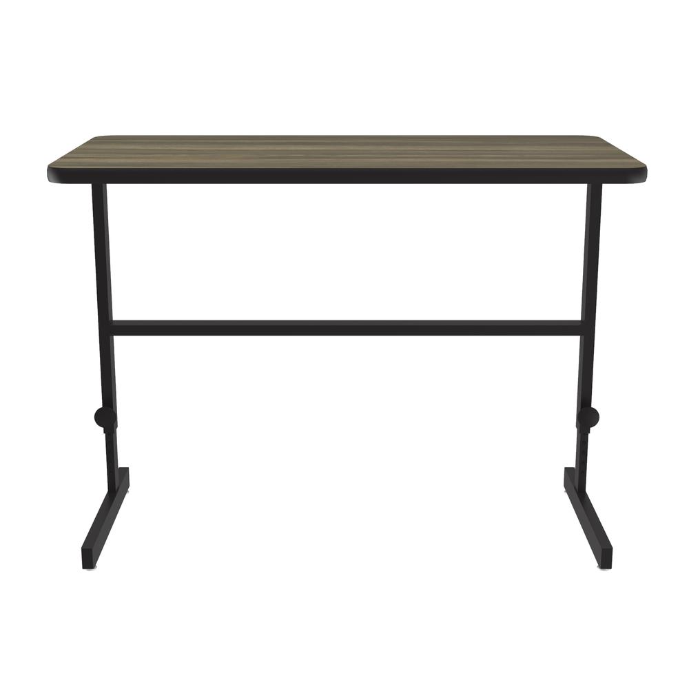 Deluxe High-Pressure Laminate Top Adjustable Standing  Height Work Station, 24x48", RECTANGULAR, COLONIAL HICKORY, BLACK. Picture 2