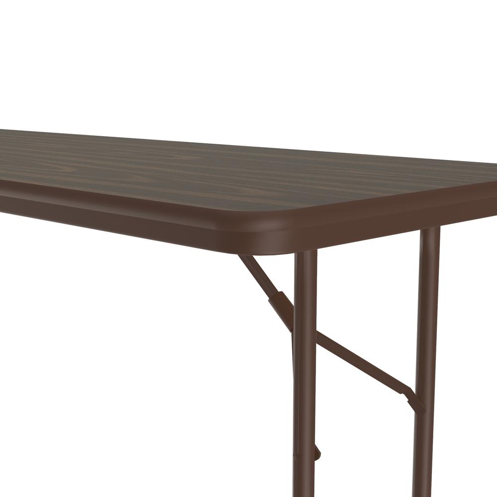 Solid High-Pressure Plywood Core Folding Tables 24x60", RECTANGULAR WALNUT, BROWN. Picture 3