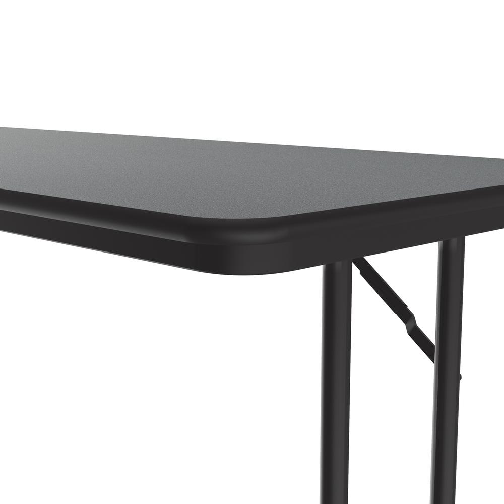 Deluxe High-Pressure Folding Seminar Table with Off-Set Leg 24x96", RECTANGULAR MONTANA GRANITE BLACK. Picture 3