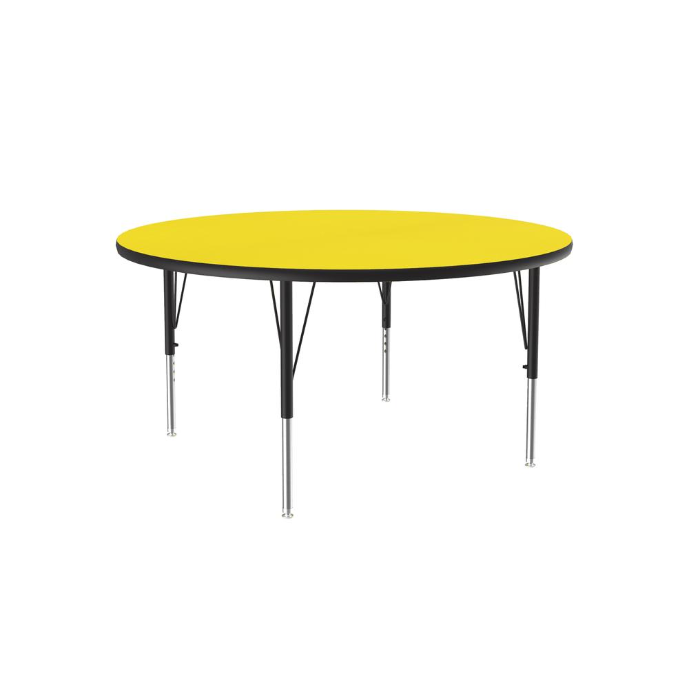 Deluxe High-Pressure Top Activity Tables, 42x42" ROUND YELLOW  BLACK/CHROME. Picture 3