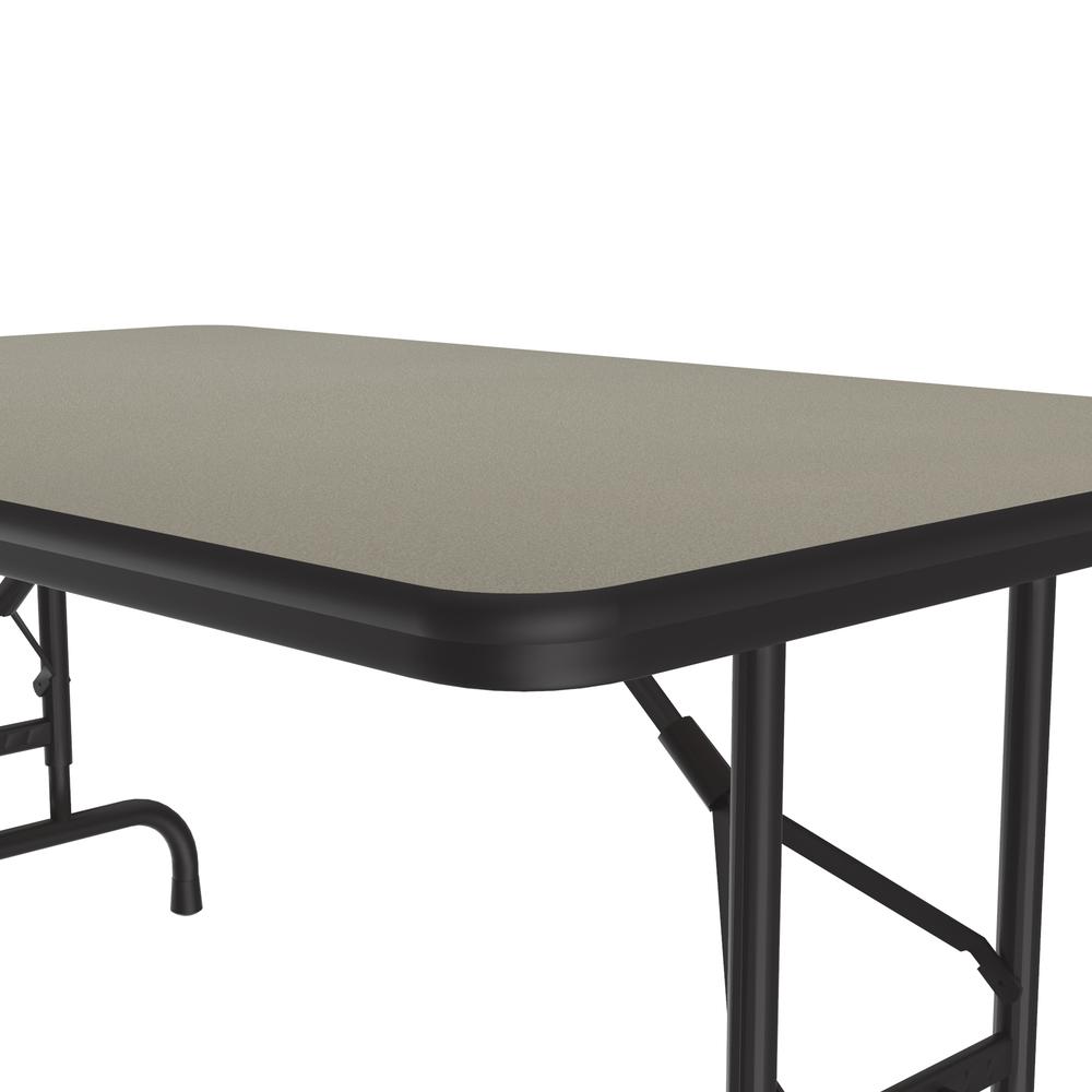 Adjustable Height High Pressure Top Folding Table 30x48", RECTANGULAR, SAVANNAH SAND, BLACK. Picture 7