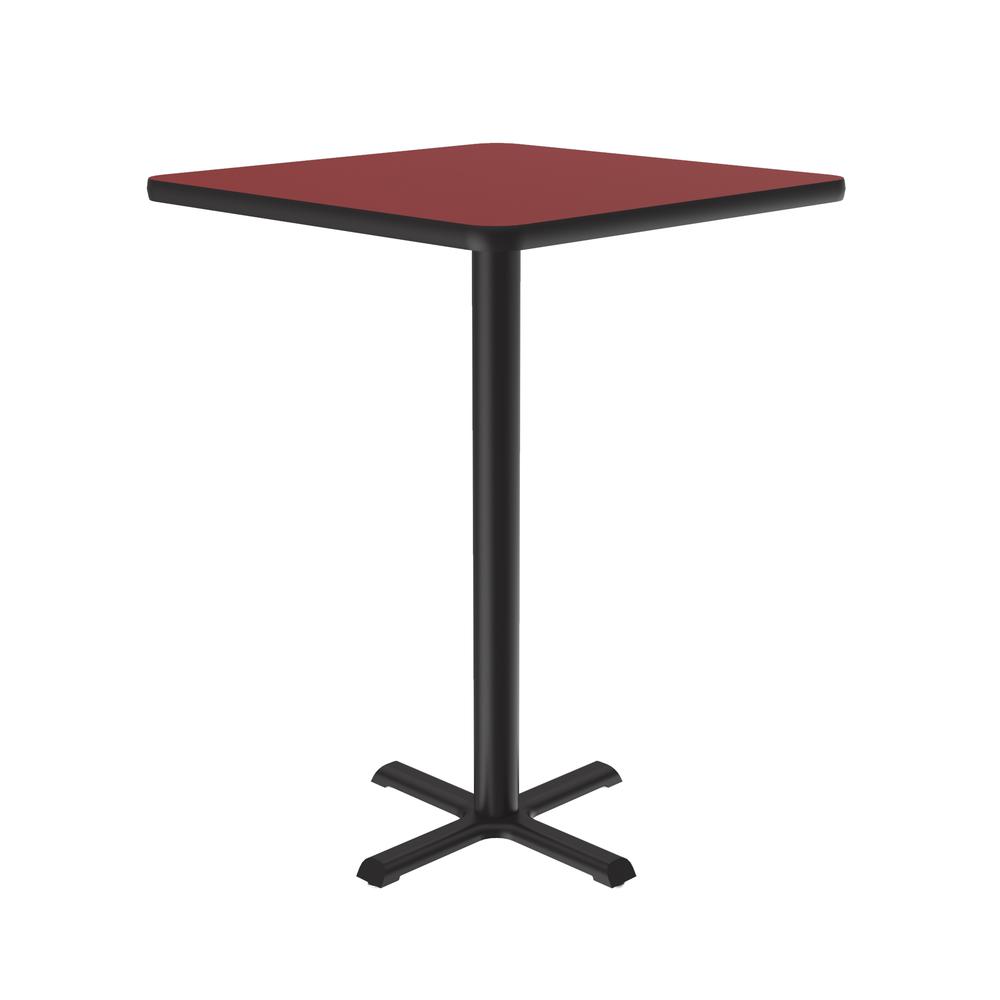 Bar Stool/Standing Height Deluxe High-Pressure Café and Breakroom Table, 24x24" SQUARE RED BLACK. Picture 8