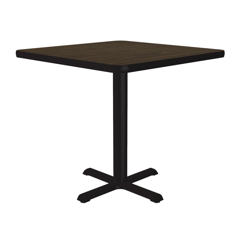 Table Height Deluxe High-Pressure Café and Breakroom Table 30x30", SQUARE WALNUT, BLACK. Picture 6