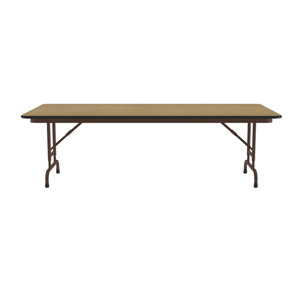 Adjustable Height High Pressure Top Folding Table, 36x72" RECTANGULAR FUSION MAPLE, BROWN. Picture 8