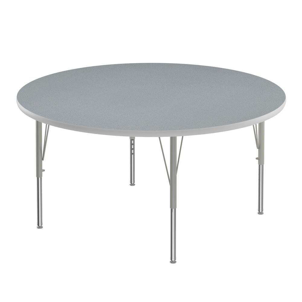 Deluxe High-Pressure Top Activity Tables 48x48", ROUND, GRAY GRANITE, SILVER MIST. Picture 1