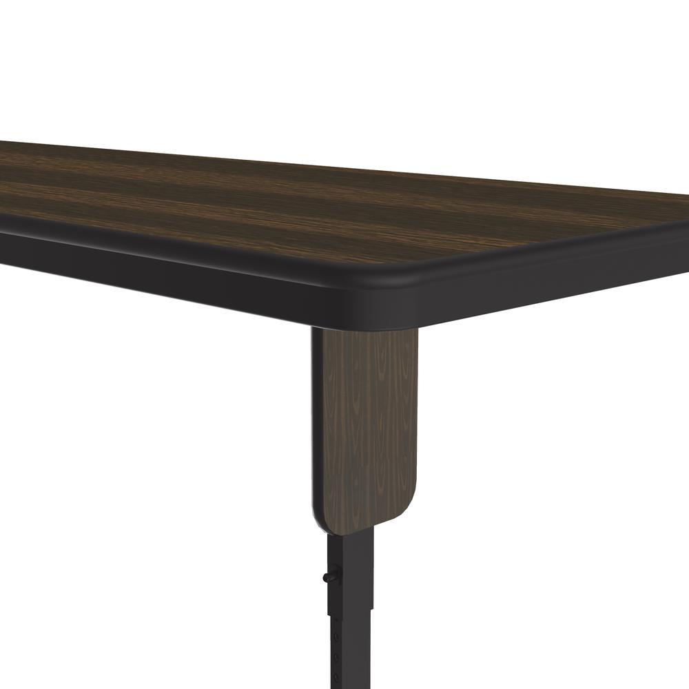 Adjustable Height Deluxe High-Pressure Folding Seminar Table with Panel Leg 24x72", RECTANGULAR WALNUT , BLACK. Picture 3