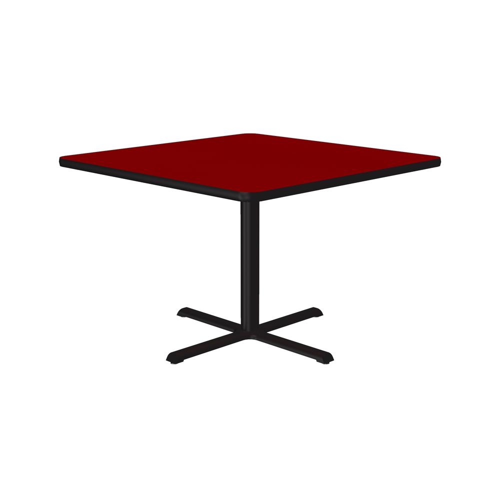 Table Height Deluxe High-Pressure Café and Breakroom Table 36x36" SQUARE, RED BLACK. Picture 9