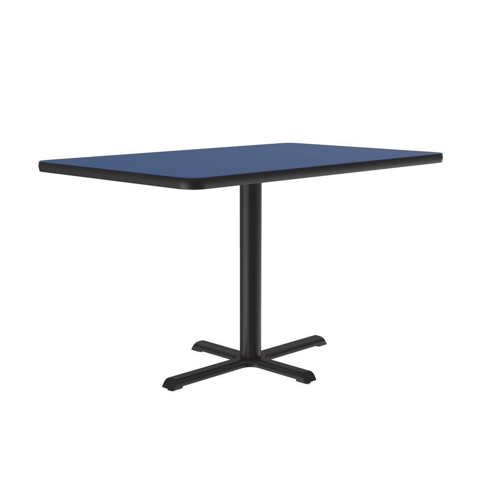 Table Height Deluxe High-Pressure Café and Breakroom Table 30x48", RECTANGULAR, BLUE, BLACK. Picture 2