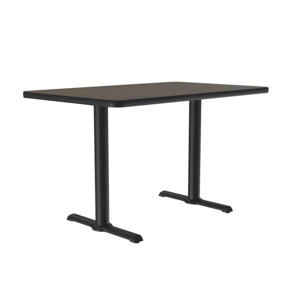 Table Height Deluxe High-Pressure Café and Breakroom Table 30x48", RECTANGULAR WALNUT, BLACK. Picture 8