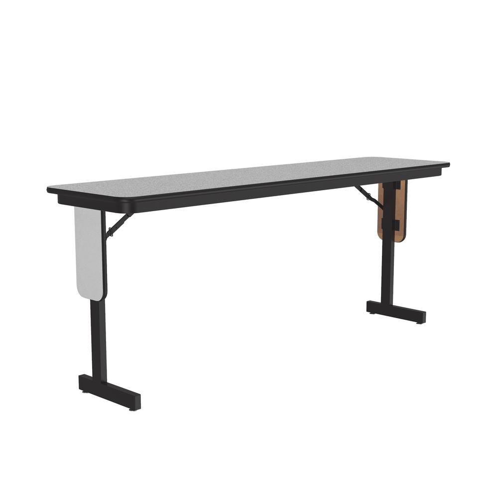 Deluxe High-Pressure Folding Seminar Table with Panel Leg 18x72", RECTANGULAR GRAY GRANITE, BLACK. Picture 1