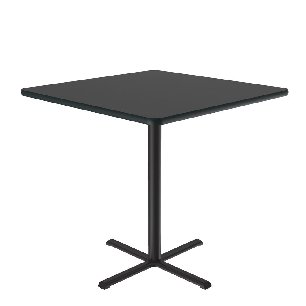 Bar Stool/Standing Height Commercial Laminate Café and Breakroom Table, 42x42" SQUARE BLACK GRANITE, BLACK. Picture 2