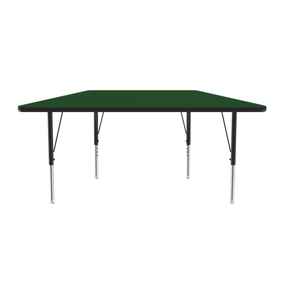Deluxe High-Pressure Top Activity Tables 30x60", TRAPEZOID, GREEN, BLACK/CHROME. Picture 2
