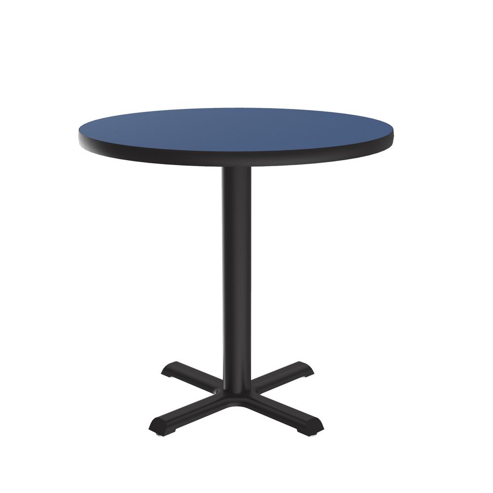 Table Height Deluxe High-Pressure Café and Breakroom Table 48x48", ROUND BLUE, BLACK. Picture 6