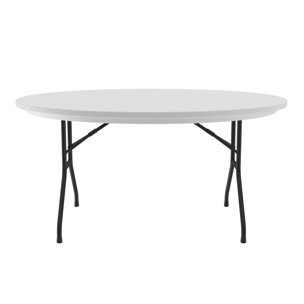 Correctional Facility Tamper-Resistant Commercial Blow-Molded Plastic Folding Tables 60x60", ROUND GRAY GRANITE BLACK. Picture 1