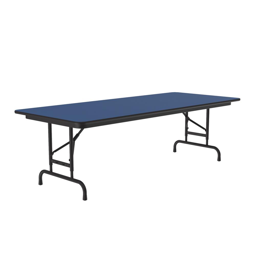 Adjustable Height High Pressure Top Folding Table, 30x72", RECTANGULAR, BLUE BLACK. Picture 4