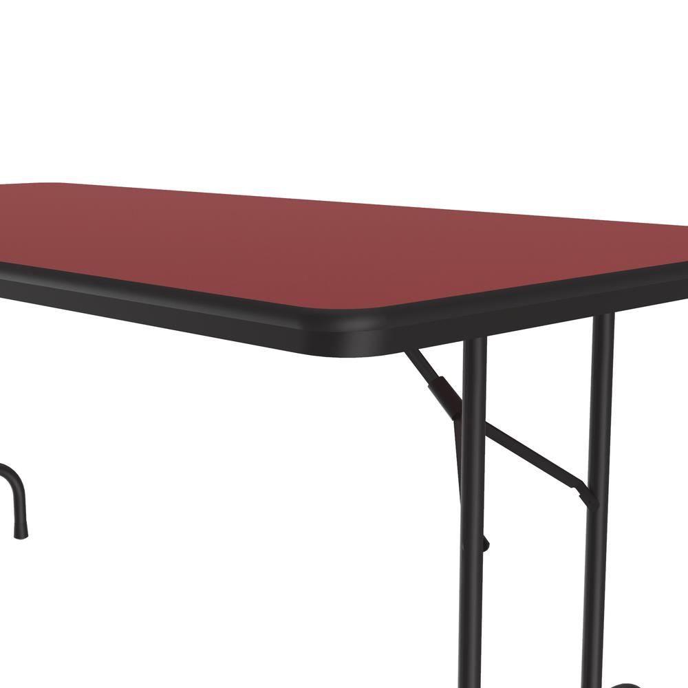 Deluxe High Pressure Top Folding Table, 36x72", RECTANGULAR RED BLACK. Picture 5