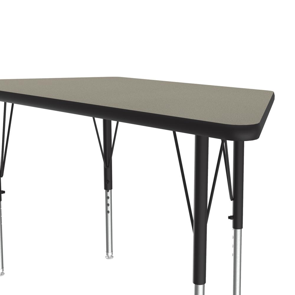 Deluxe High-Pressure Top Activity Tables, 24x48" TRAPEZOID SAVANNAH SAND BLACK/CHROME. Picture 5