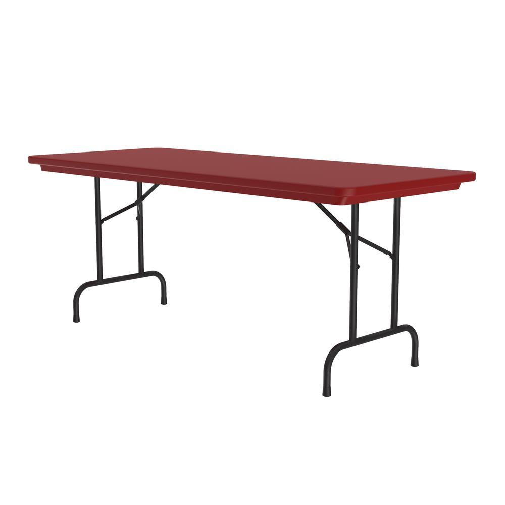 Commercial Blow-Molded Plastic Folding Table 30x72" - RECTANGULAR RED BLACK. Picture 8