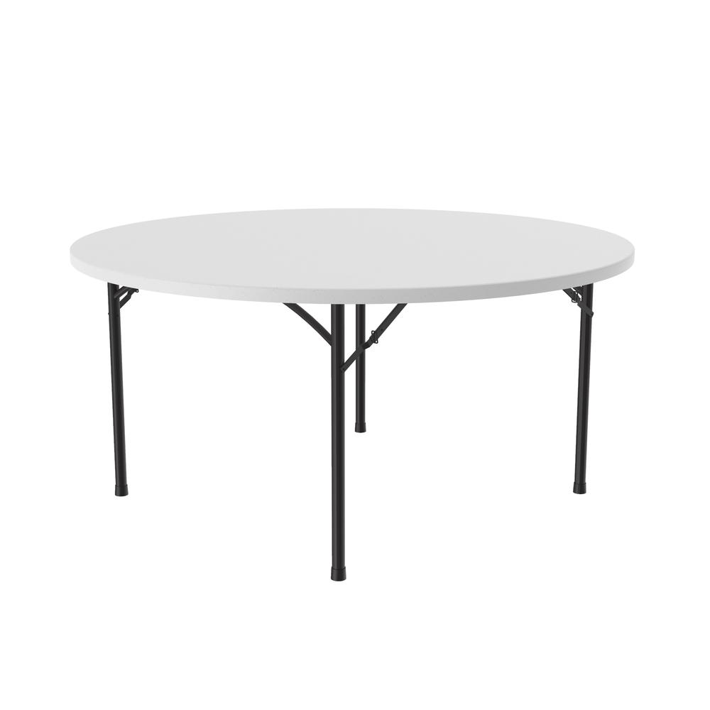 Economy Blow-Molded Plastic Folding Table 48x48", ROUND GRAY GRANITE, CHARCOAL. Picture 2