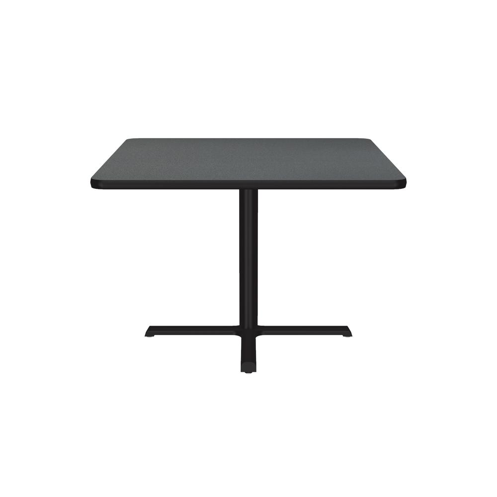 Table Height Deluxe High-Pressure Café and Breakroom Table, 42x42", SQUARE, MONTANA GRANITE, BLACK. Picture 1