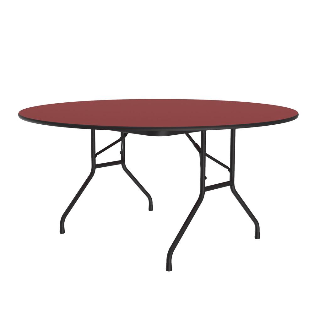 Deluxe High Pressure Top Folding Table, 60x60", ROUND, RED BLACK. Picture 3