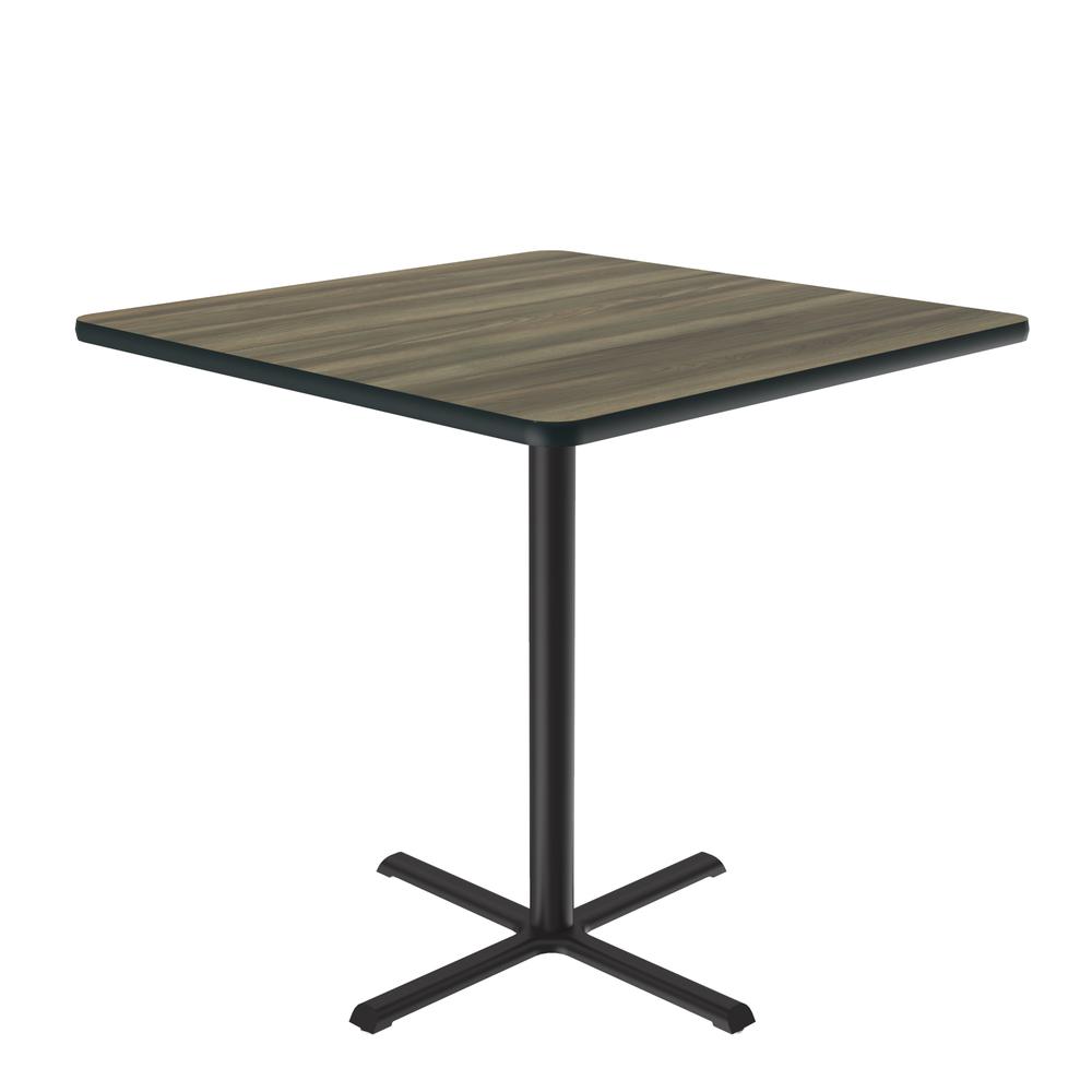 Bar Stool/Standing Height Deluxe High-Pressure Café and Breakroom Table, 36x36 SQUARE COLONIAL HICKORY BLACK. Picture 5