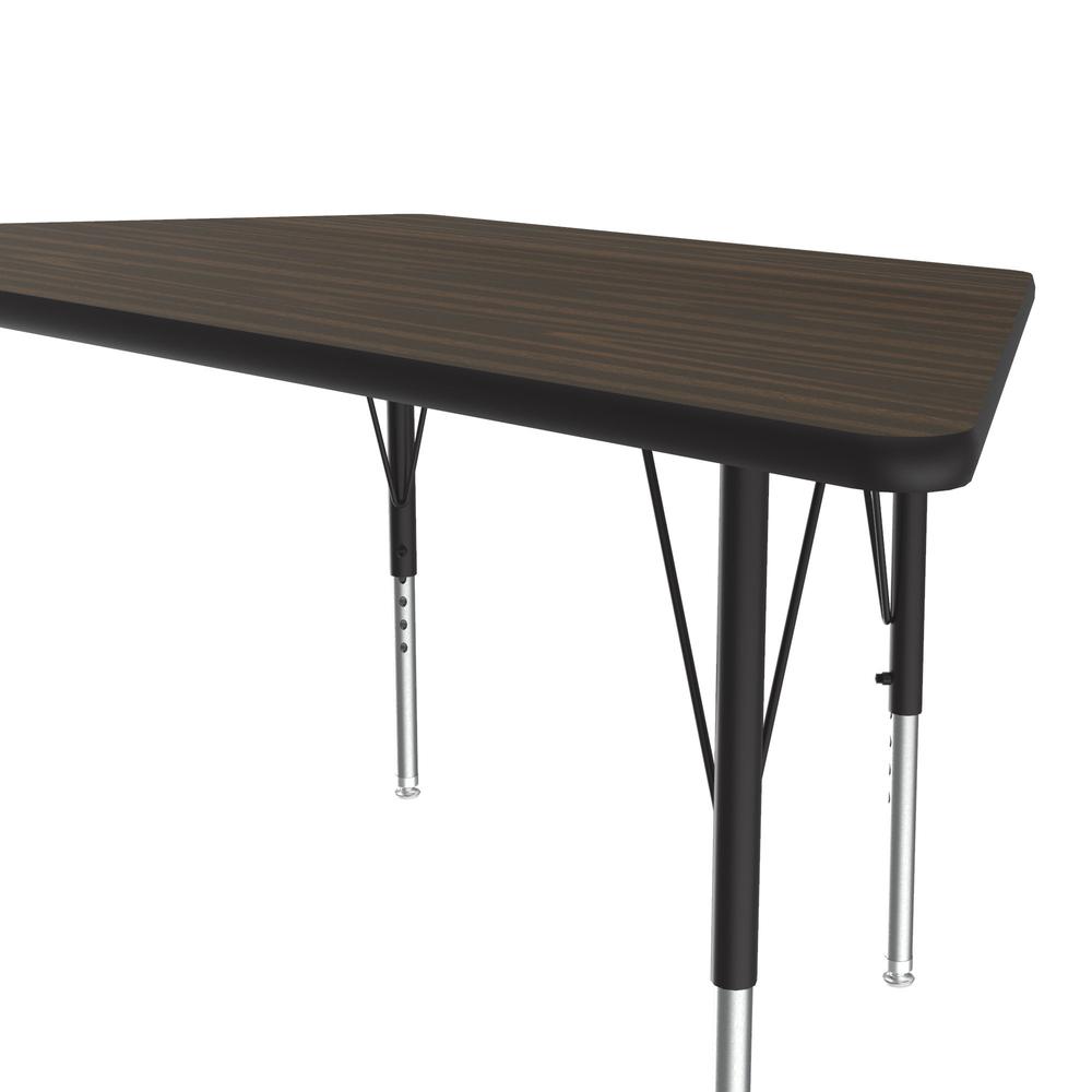 Commercial Laminate Top Activity Tables, 30x60", TRAPEZOID WALNUT BLACK/CHROME. Picture 6