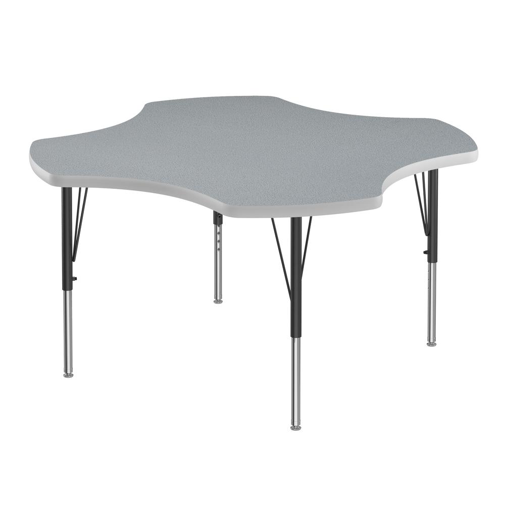 Deluxe High-Pressure Top Activity Tables, 48x48" CLOVER, GRAY GRANITE BLACK/CHROME. Picture 8