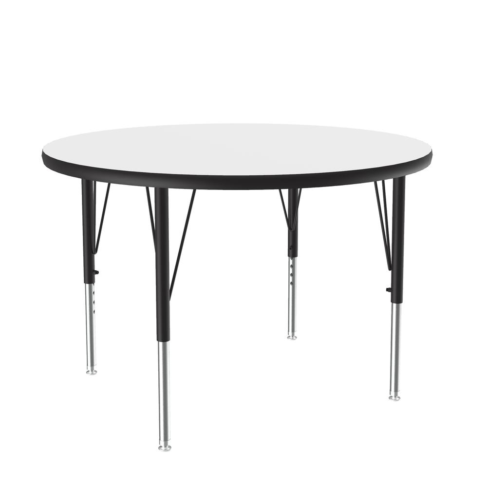 Deluxe High-Pressure Top Activity Tables, 36x36", ROUND WHITE BLACK/CHROME. Picture 6