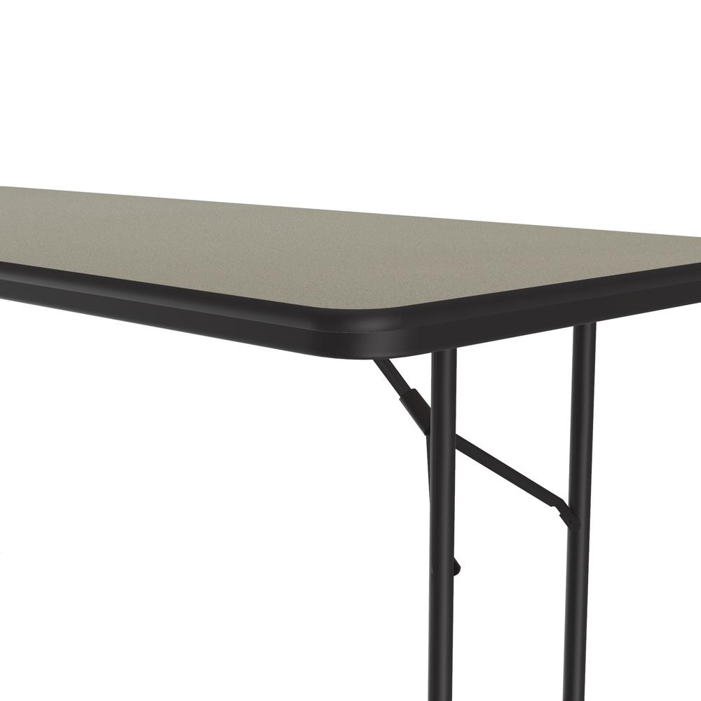 Deluxe High Pressure Top Folding Table, 30x72", RECTANGULAR, SAVANNAH SAND, BLACK. Picture 7