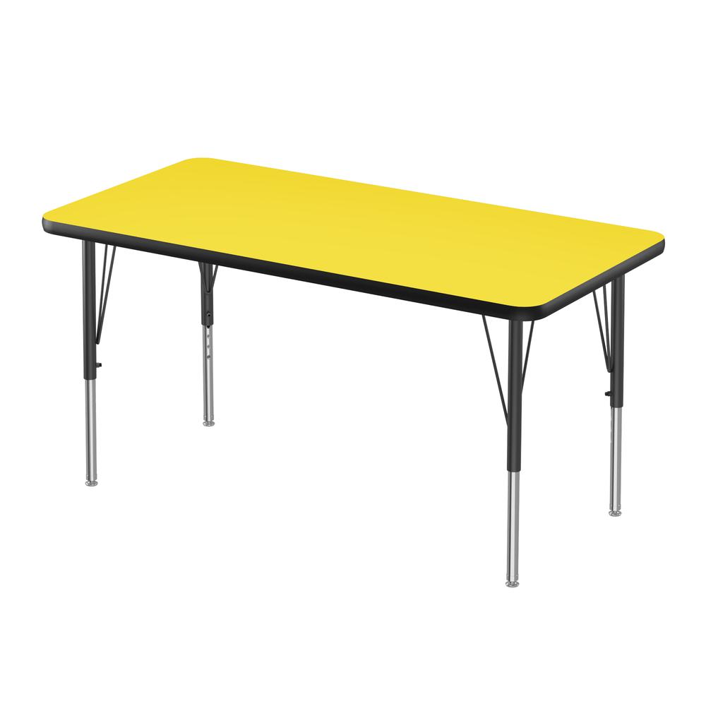Deluxe High-Pressure Top Activity Tables, 24x60", RECTANGULAR YELLOW  SILVER MIST. Picture 1