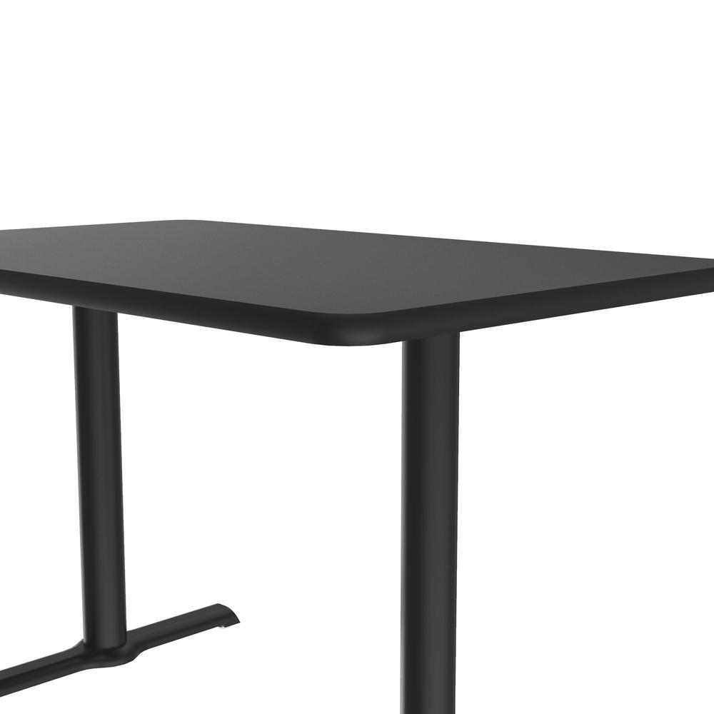 Table Height Deluxe High-Pressure Café and Breakroom Table 30x60", RECTANGULAR, BLACK GRANITE, BLACK. Picture 7