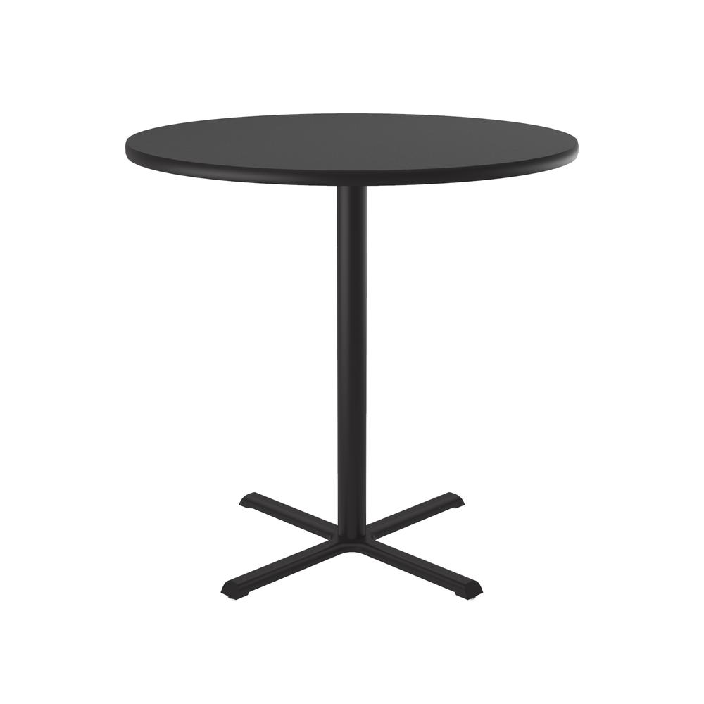 Bar Stool/Standing Height Commercial Laminate Café and Breakroom Table 36x36", ROUND, BLACK GRANITE BLACK. Picture 9