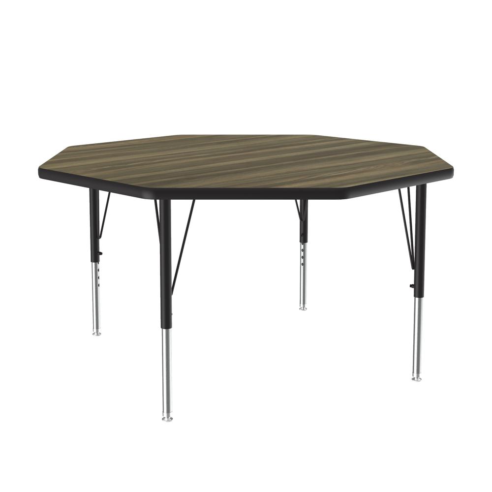 Deluxe High-Pressure Top Activity Tables, 48x48" OCTAGONAL COLONIAL HICKORY BLACK/CHROME. Picture 7