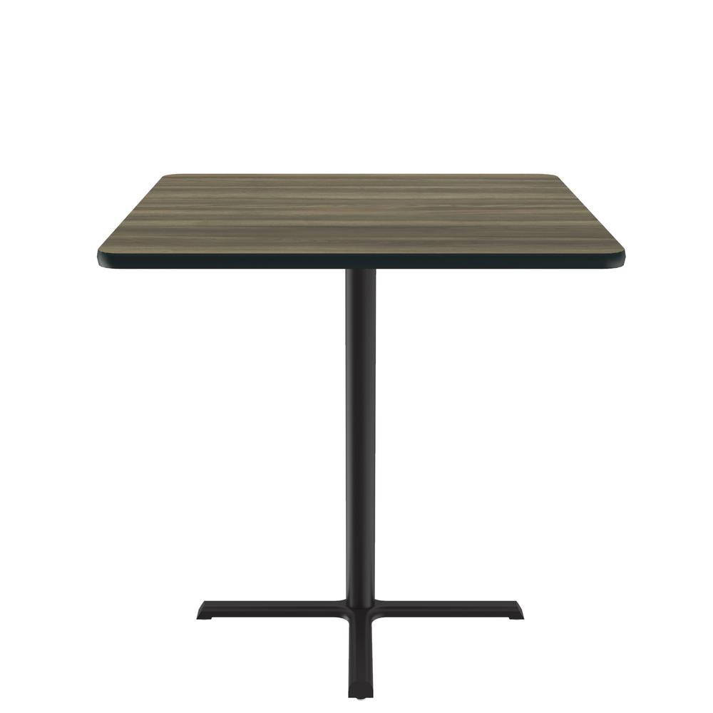 Bar Stool/Standing Height Deluxe High-Pressure Café and Breakroom Table 42x42, SQUARE COLONIAL HICKORY BLACK. Picture 3