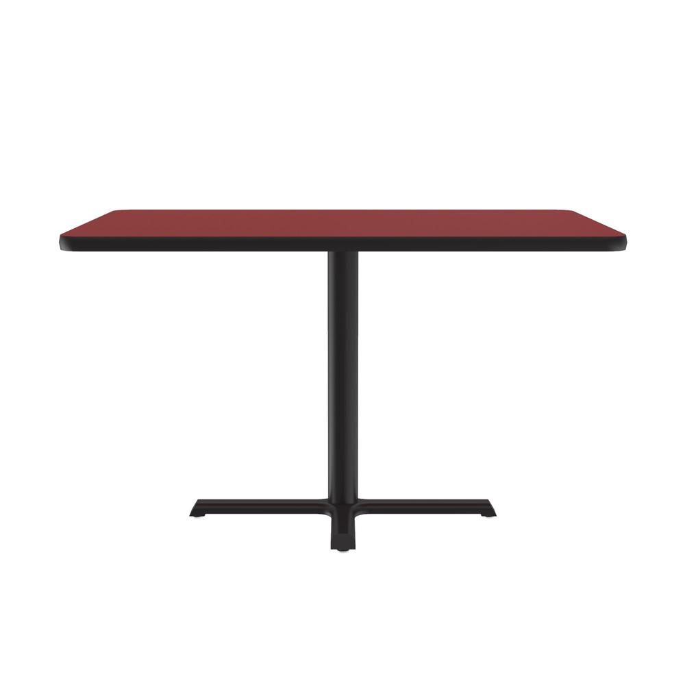 Table Height Deluxe High-Pressure Café and Breakroom Table 30x42", RECTANGULAR RED, BLACK. Picture 6