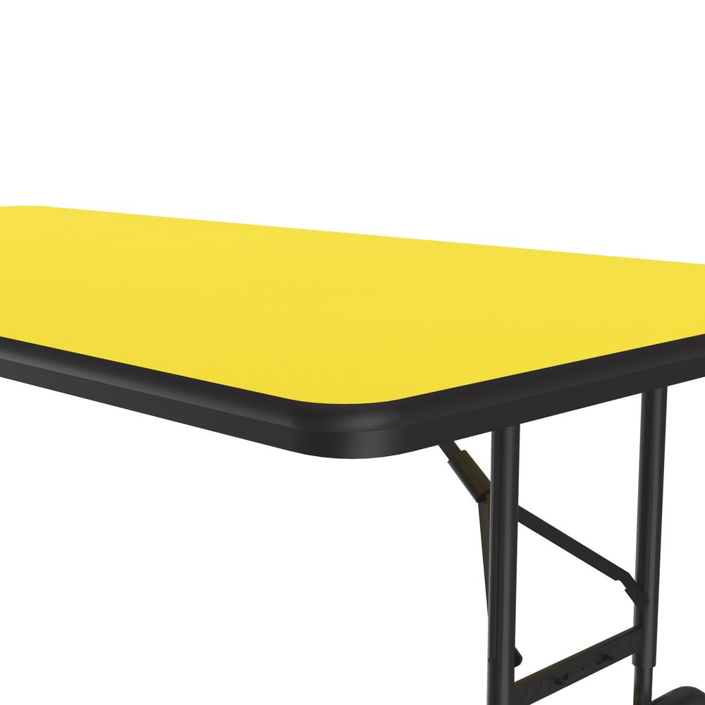 Adjustable Height High Pressure Top Folding Table 36x72", RECTANGULAR, YELLOW BLACK. Picture 6