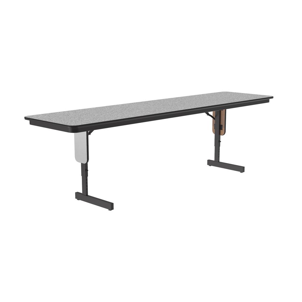 Adjustable Height Commercial Laminate Folding Seminar Table with Panel Leg, 24x72", RECTANGULAR GRAY GRANITE BLACK. Picture 3