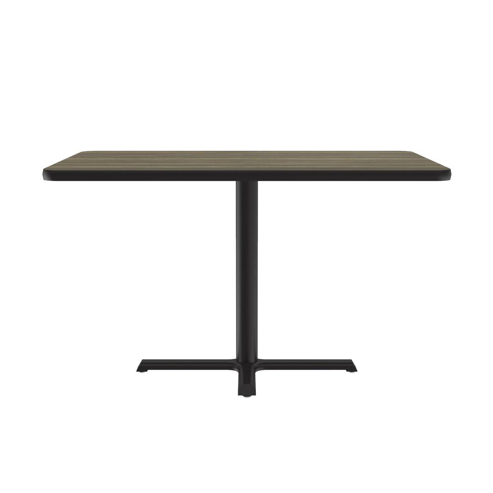 Table Height Deluxe High-Pressure Café and Breakroom Table, 30x48" RECTANGULAR COLONIAL HICKORY, BLACK. Picture 2