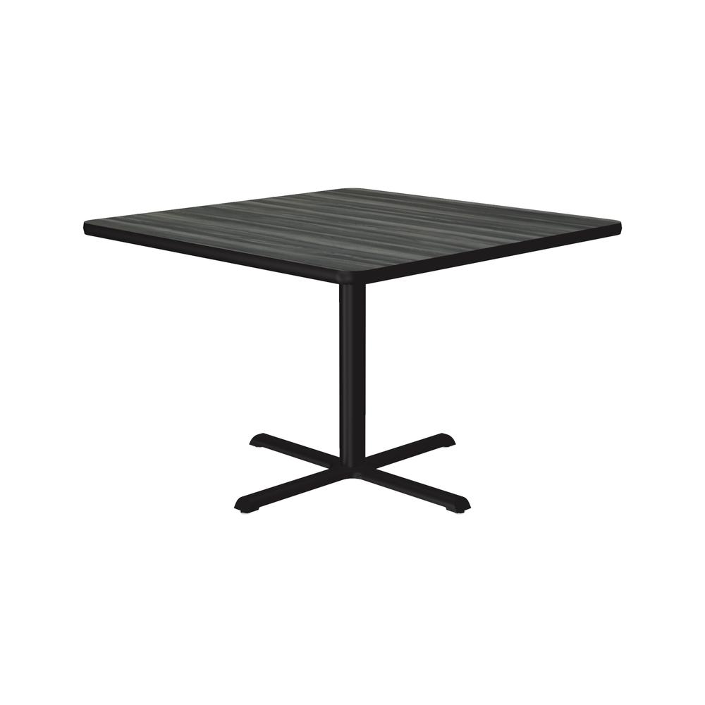 Table Height Deluxe High-Pressure Café and Breakroom Table, 42x42 SQUARE, NEW ENGLAND DRIFTWOOD BLACK. Picture 1