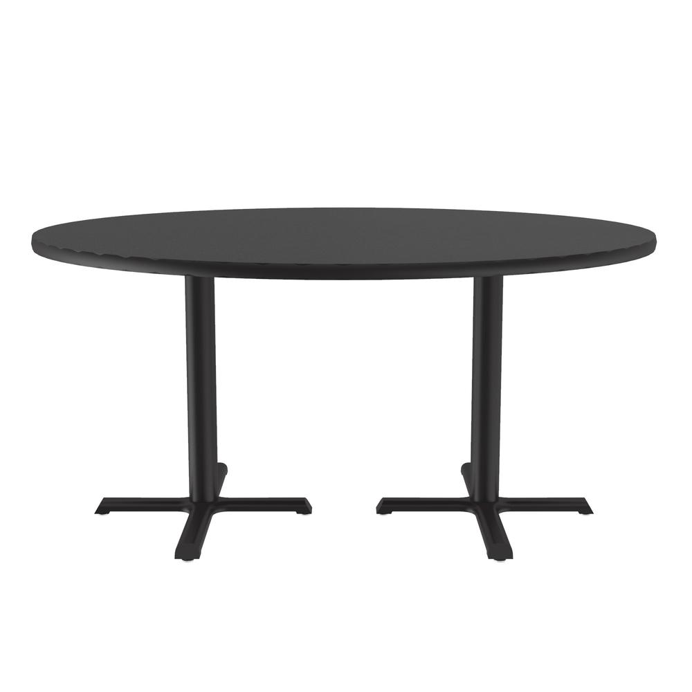 Table Height Deluxe High-Pressure Café and Breakroom Table, 60x60" ROUND, BLACK GRANITE BLACK. Picture 4
