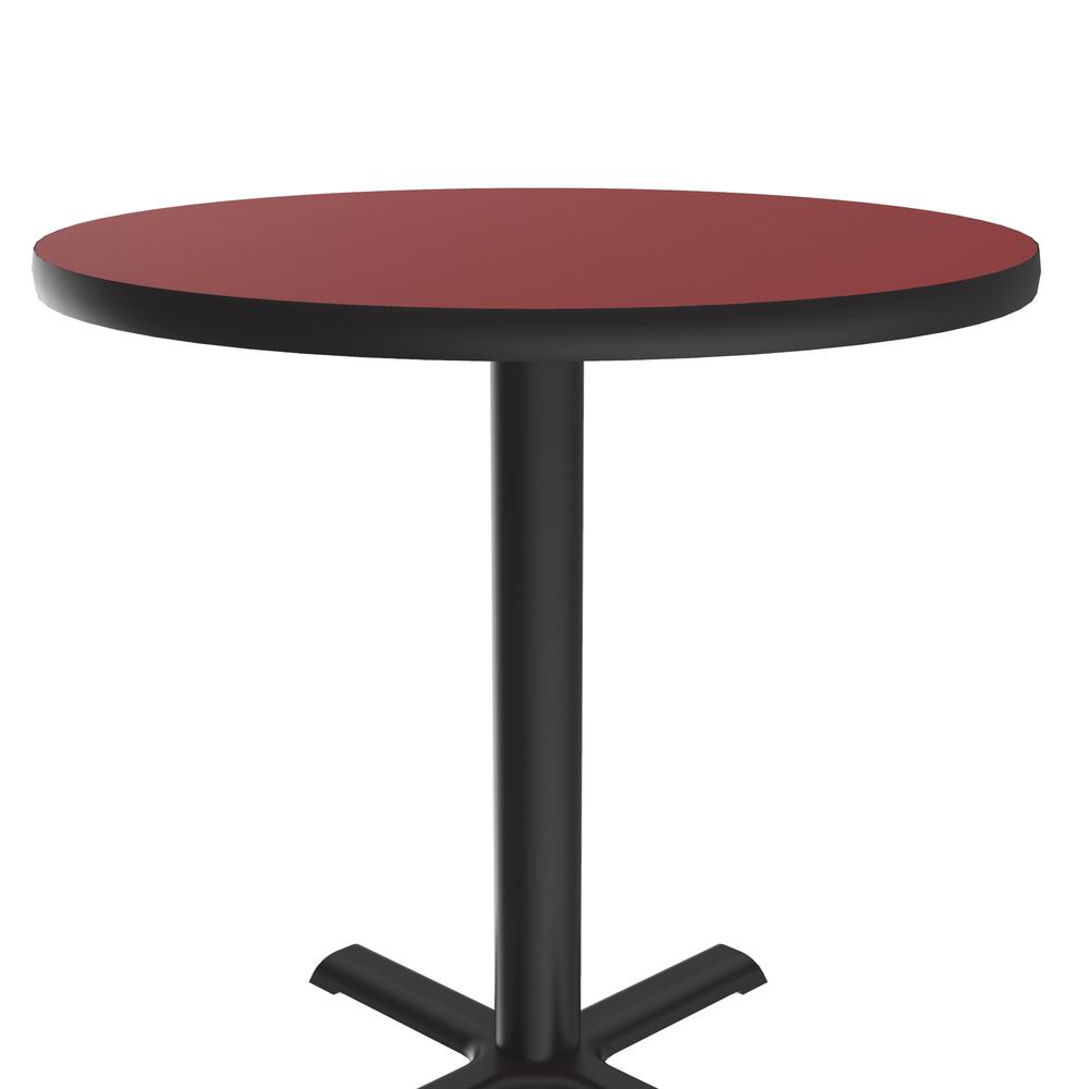 Table Height Deluxe High-Pressure Café and Breakroom Table 42x42", ROUND RED, BLACK. Picture 3