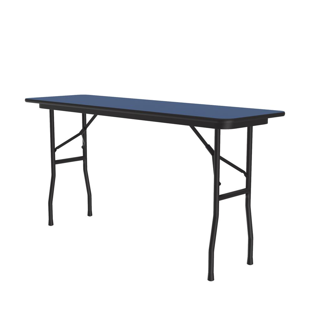 Deluxe High Pressure Top Folding Table 18x60", RECTANGULAR BLUE, BLACK. Picture 5