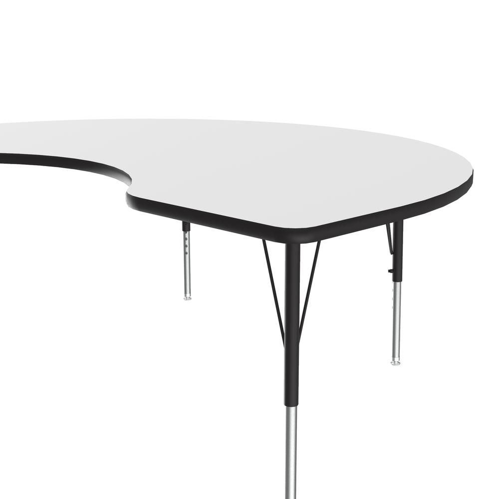 Deluxe High-Pressure Top Activity Tables, 48x72" KIDNEY WHITE, BLACK/CHROME. Picture 2