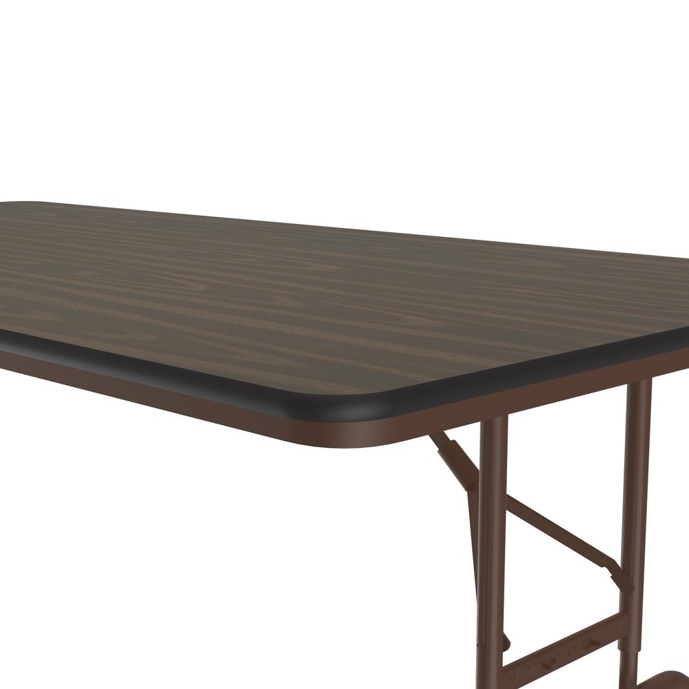 Adjustable Height High Pressure Top Folding Table 36x96" RECTANGULAR, WALNUT BROWN. Picture 4