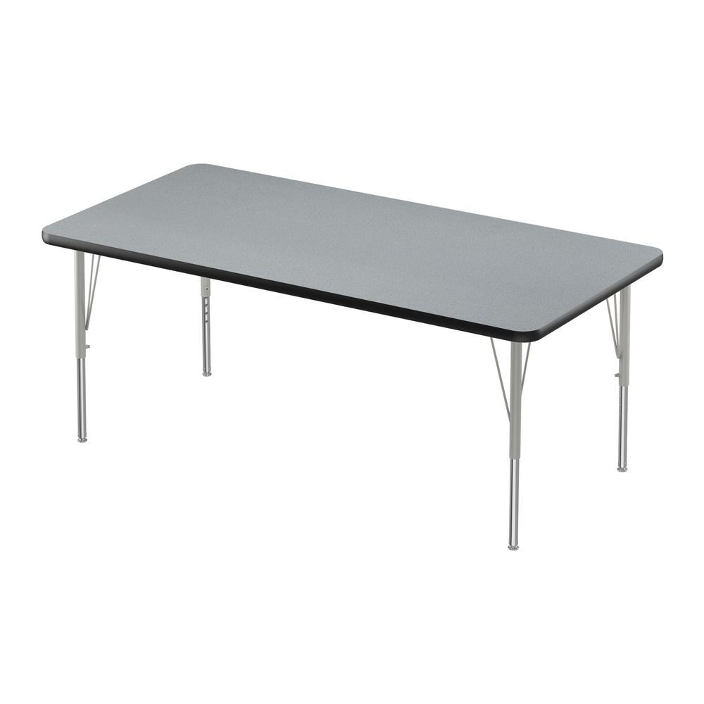 Deluxe High-Pressure Top Activity Tables, 30x48, RECTANGULAR GRAY GRANITE SILVER MIST. Picture 1